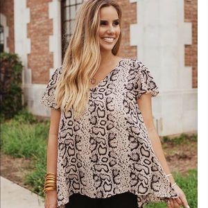 Buddy Love Avril Slither Snakeskin Ruffle Top